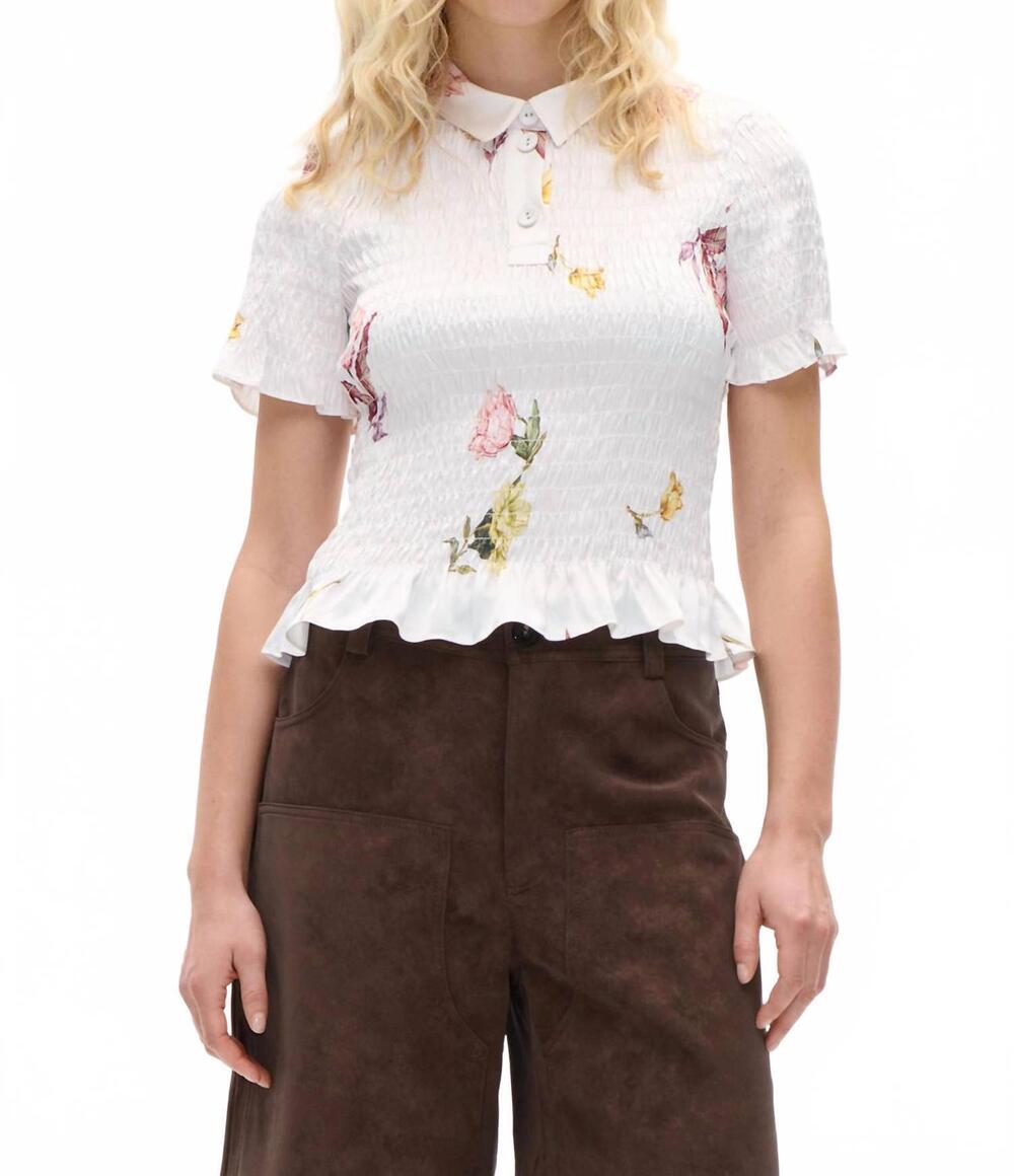 NEW BAUM UND PFERDGARTEN myka blouse in coconut cream tulips